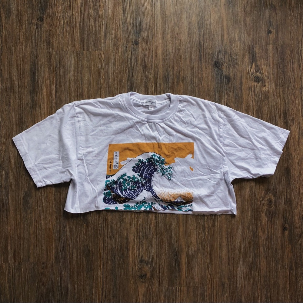 japanese tidal wave cropped shirt